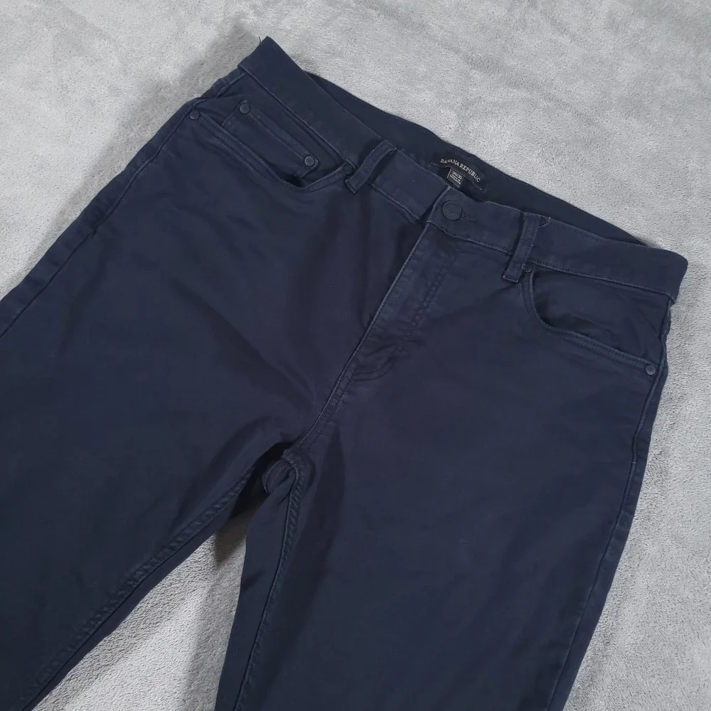 Banana Republic Pants Mens 36x30 Navy Blue 5 Pocket Cotton Stretch Chino Casual